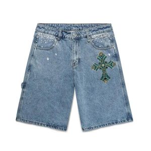 BW RHINESTONE DENIM SHORT